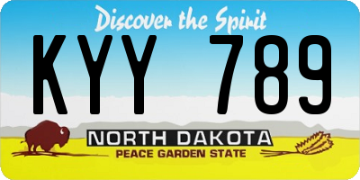 ND license plate KYY789