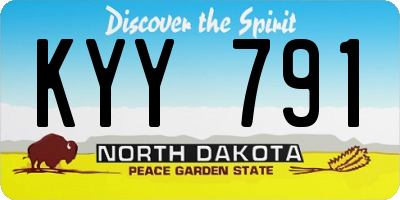 ND license plate KYY791