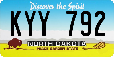 ND license plate KYY792