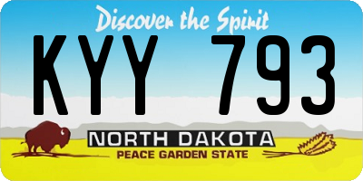 ND license plate KYY793