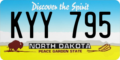 ND license plate KYY795