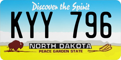 ND license plate KYY796
