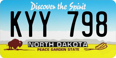 ND license plate KYY798