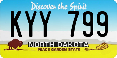 ND license plate KYY799