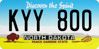 ND license plate KYY800
