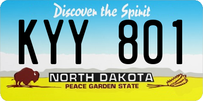 ND license plate KYY801