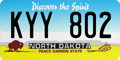 ND license plate KYY802