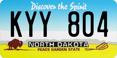 ND license plate KYY804