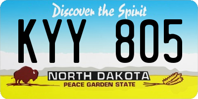 ND license plate KYY805