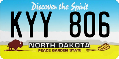 ND license plate KYY806
