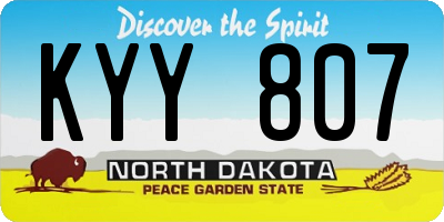 ND license plate KYY807