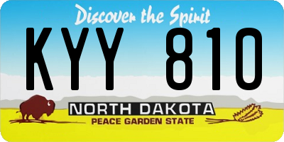 ND license plate KYY810