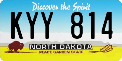ND license plate KYY814