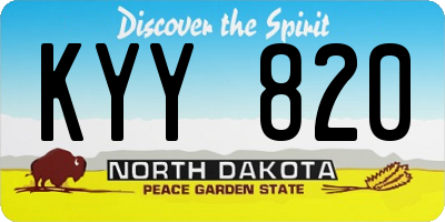 ND license plate KYY820