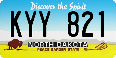 ND license plate KYY821