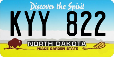 ND license plate KYY822
