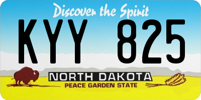 ND license plate KYY825