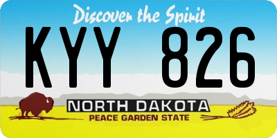 ND license plate KYY826