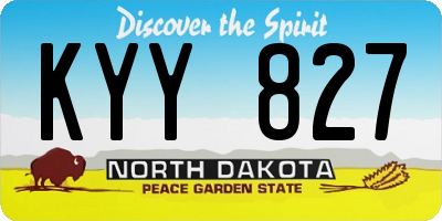 ND license plate KYY827