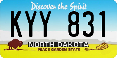 ND license plate KYY831