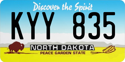 ND license plate KYY835