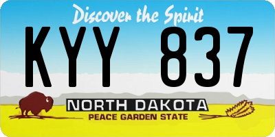 ND license plate KYY837