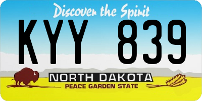 ND license plate KYY839