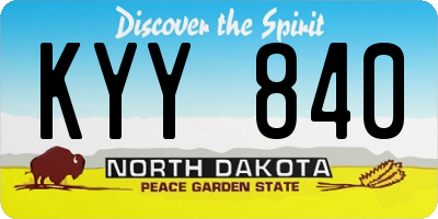 ND license plate KYY840