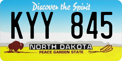ND license plate KYY845