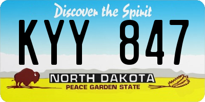 ND license plate KYY847