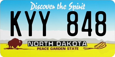 ND license plate KYY848