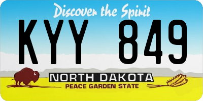 ND license plate KYY849