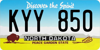 ND license plate KYY850