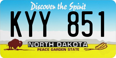 ND license plate KYY851