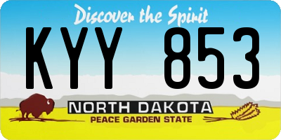 ND license plate KYY853
