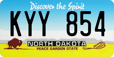 ND license plate KYY854