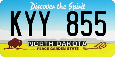 ND license plate KYY855