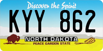 ND license plate KYY862