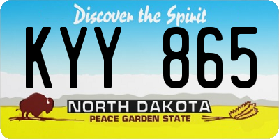 ND license plate KYY865