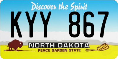 ND license plate KYY867
