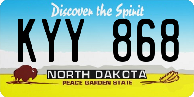 ND license plate KYY868