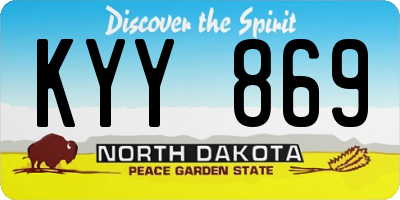 ND license plate KYY869