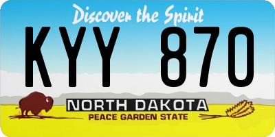 ND license plate KYY870