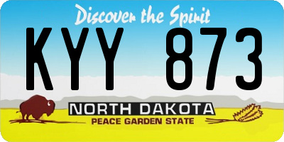 ND license plate KYY873