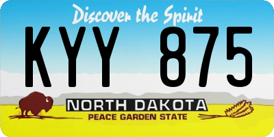 ND license plate KYY875