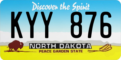 ND license plate KYY876