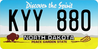 ND license plate KYY880
