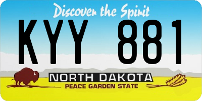 ND license plate KYY881