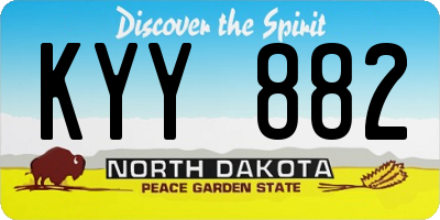 ND license plate KYY882