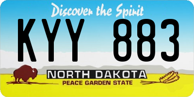 ND license plate KYY883